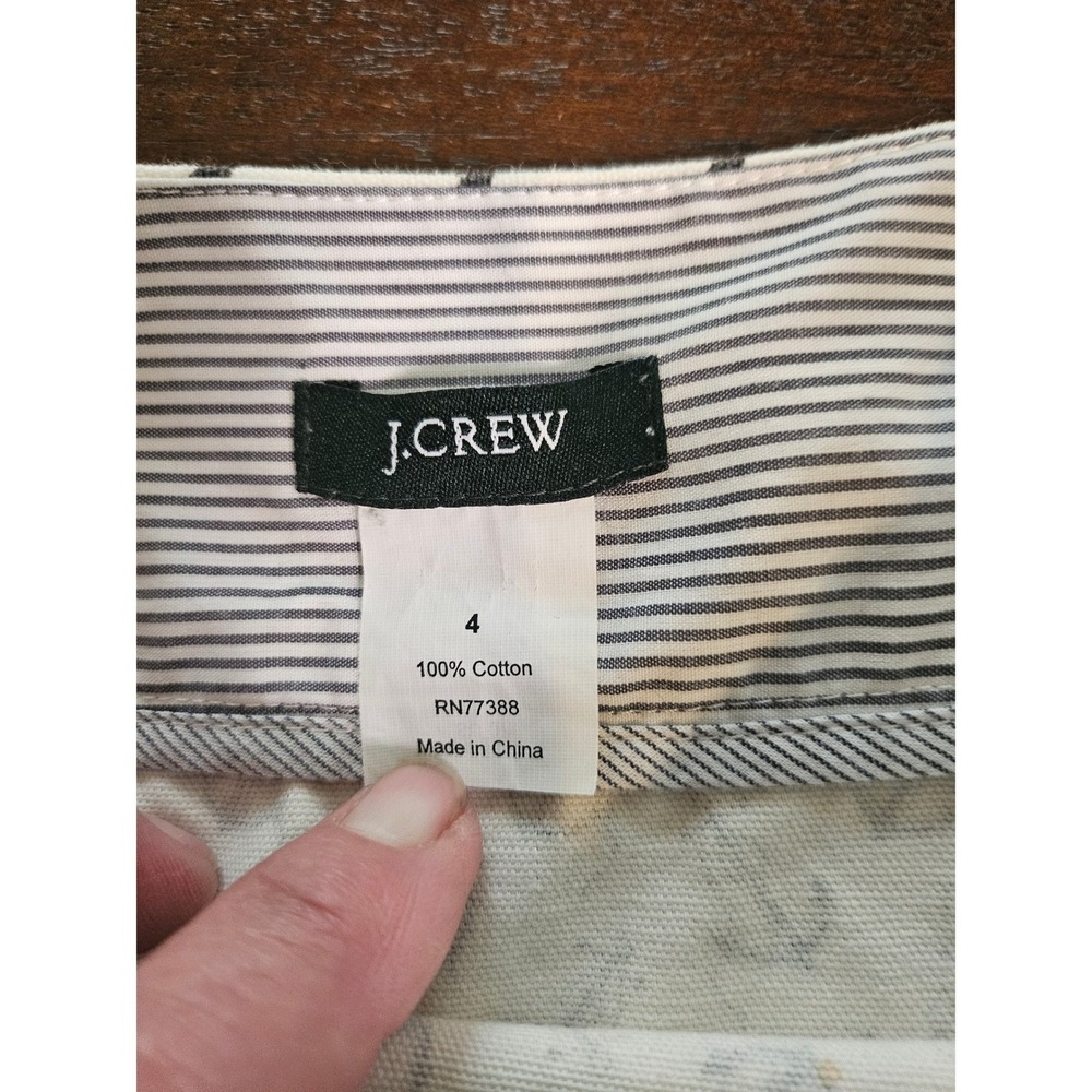 J Crew Brand Anchor Print Skirt Womens Size 4 Ivory Nautical Mini Skirt - Picture 3 of 5